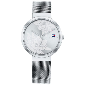 Γυναικείο ρολόι Tommy Hilfiger Libby 1782469 με ασημί ατσάλινο μπρασελέ και ασημί καντράν διαμέτρου 32mm.